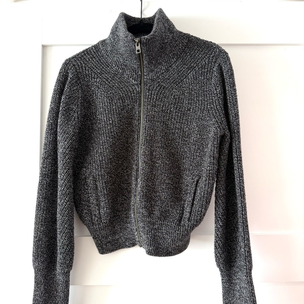 ATHLETA Gray Zip-Up Sweater